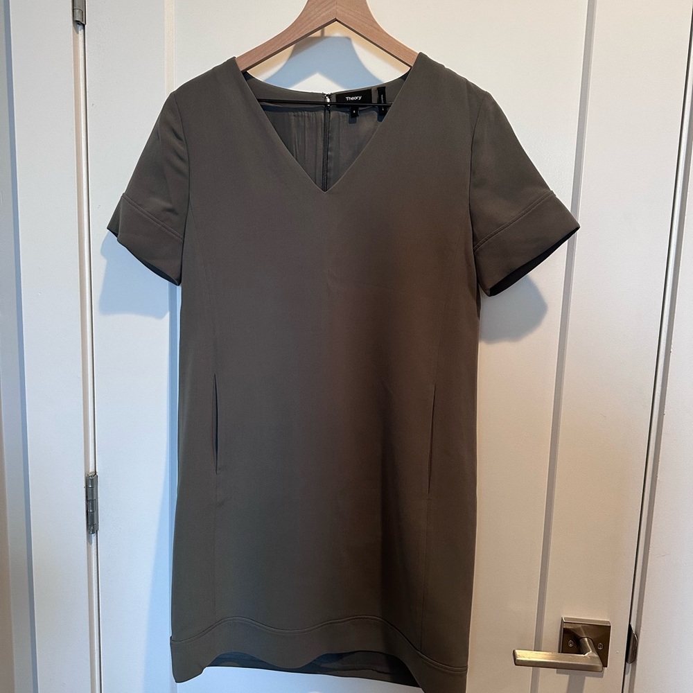 Theory Olive Zip-Back Dress